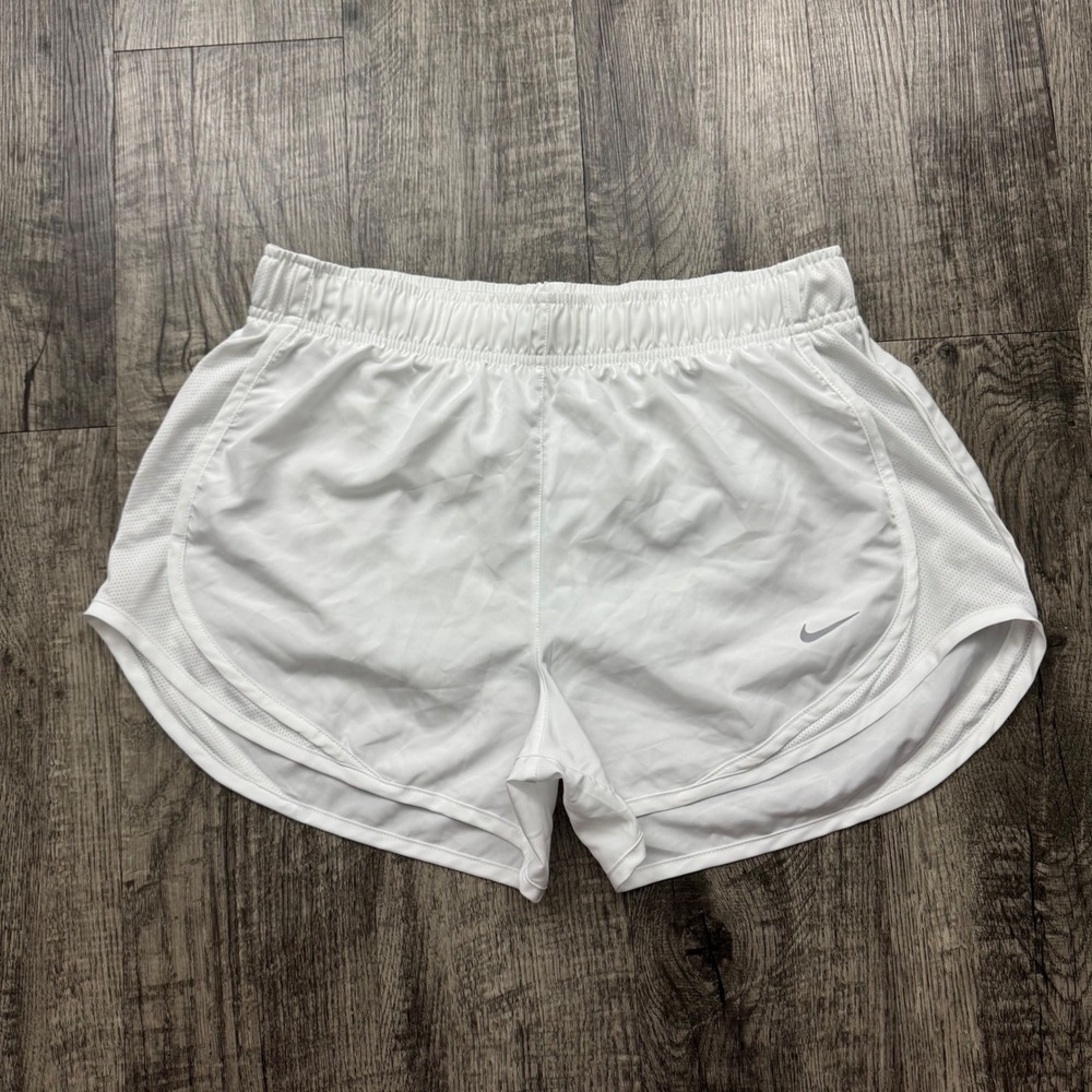 Nike Tempo Dri-FIT White Running Shorts Athletic Workout Women's M